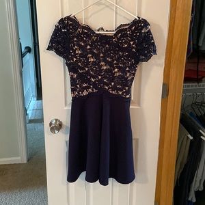 Navy short sleeved dress